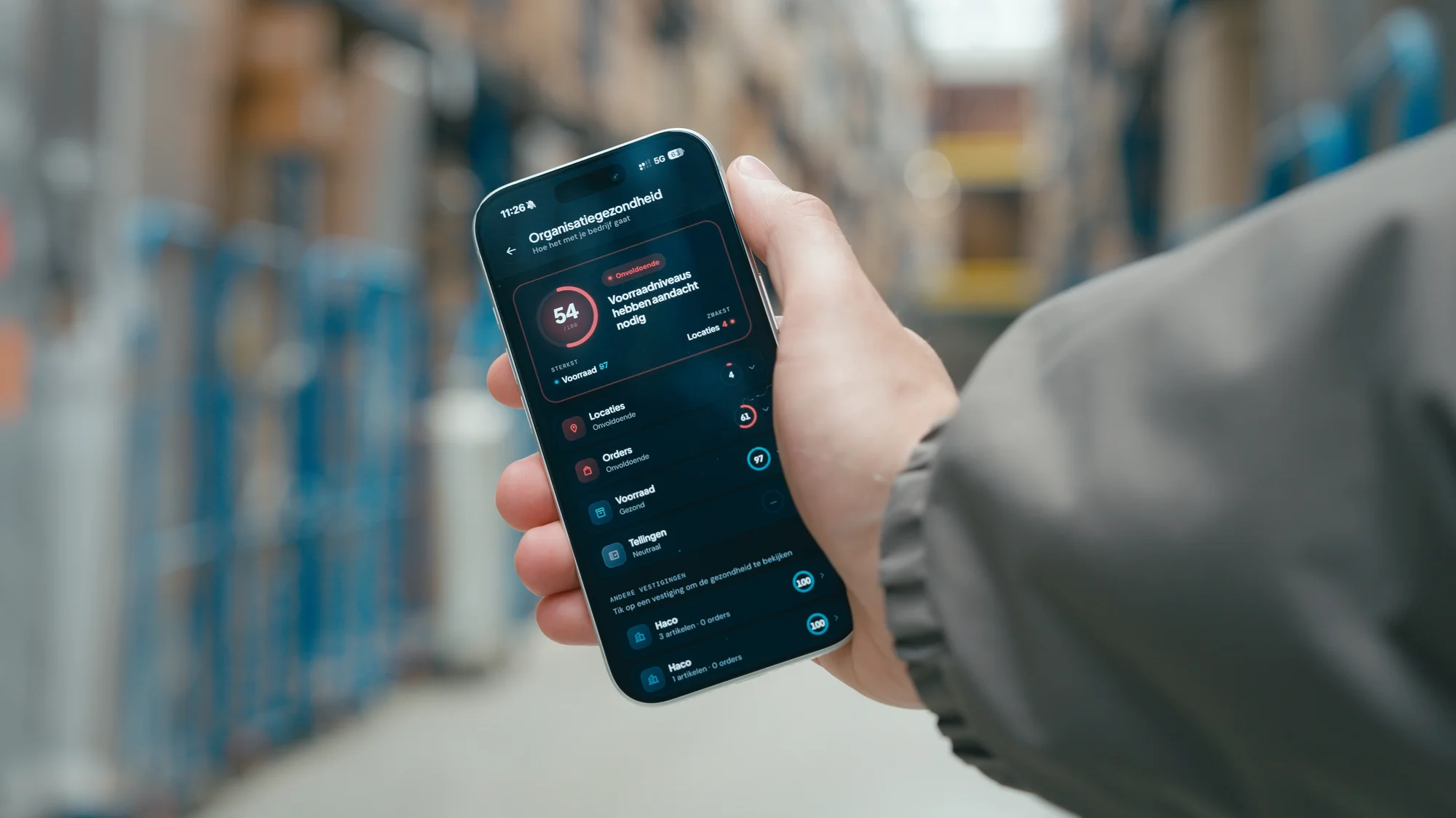 Inventory health dashboard on a smartphone